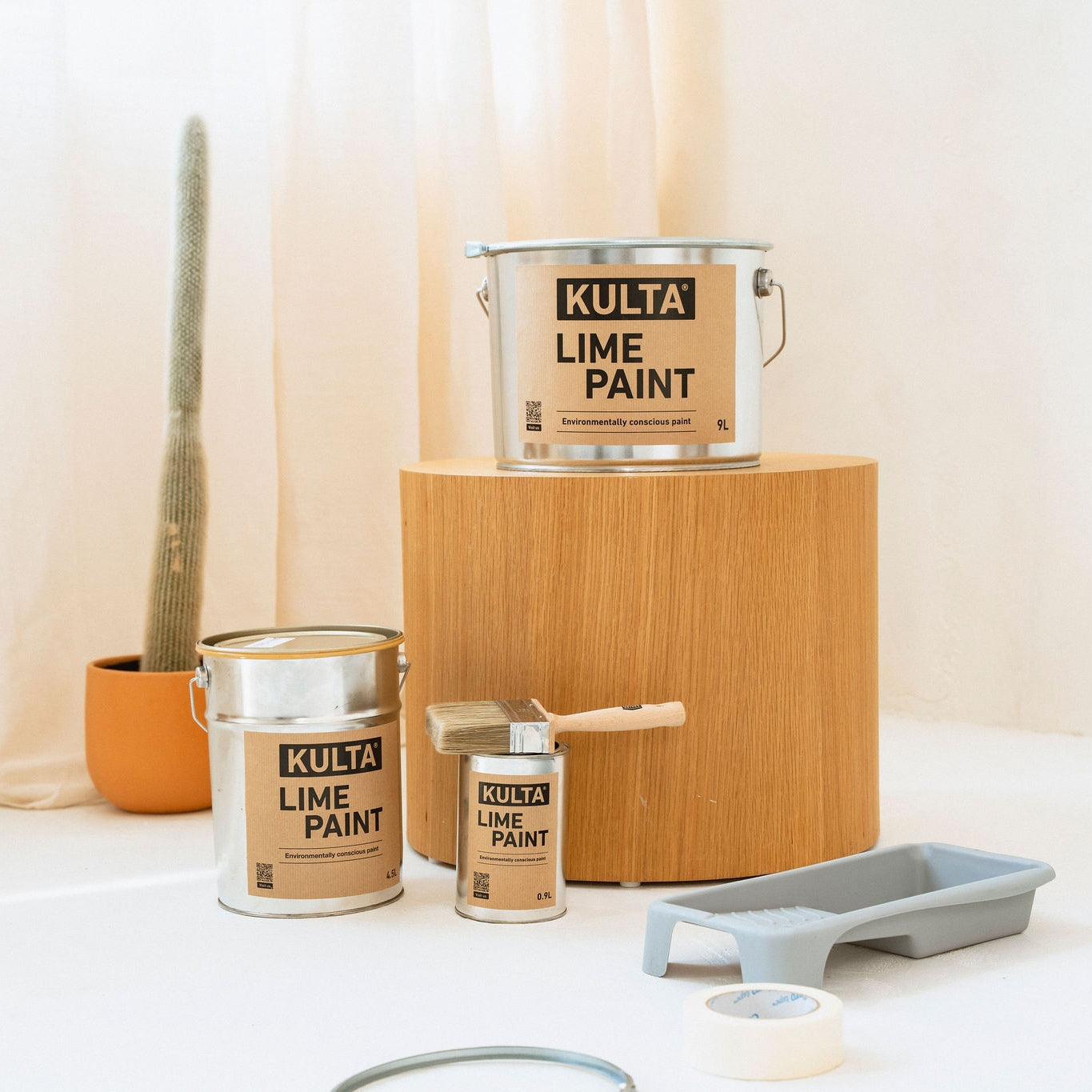 KULTA Limewash Paint, an eco-friendly mineral paint known for its natural matte texture. Beautiful limewash wall effect.